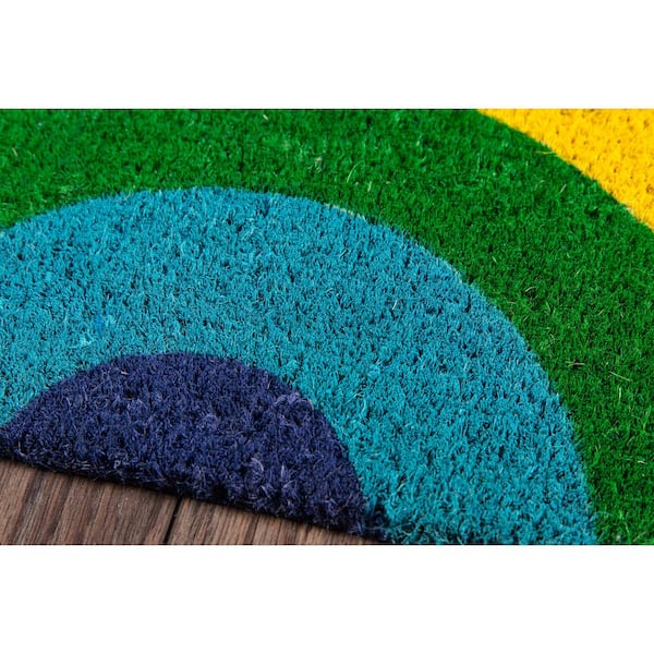 Multicoloured Rainbow Doormat Anti Slip Washable Dirt Catching Flat Kitchen  Mat