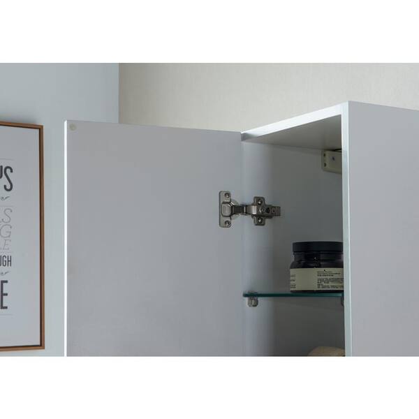 Vanity Art 16 in. x 63 in. x 12 in. LED Lighted Wall Hung Bathroom Cabinet in White