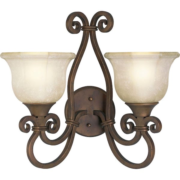 Thomasville Lighting Guildhall Collection Roasted Java 2-Light Wall Sconce-DISCONTINUED