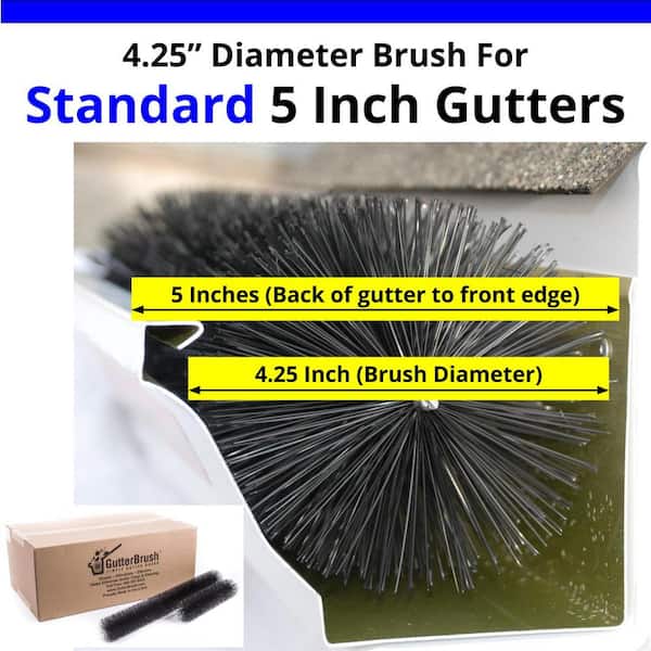 Details about   GutterBrush 30 Foot Simple Roof Rain Leaf Gutter Guard Cover w/ Bristles 2 Pack 