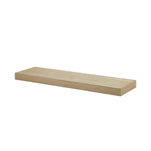 BIG BOY 45.3 in. x 9.8 in. x 2 in. Oak Brushed Veneer MDF Floating Decorative Wall Shelf with Brackets