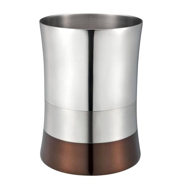Hopeful 5 l Shiny Matte Colorblock Bottom Waste Basket in Bronze