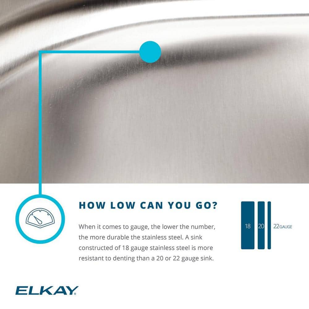 Elkay 15" x 18" Stainless Steel Single Bowl Drop-In Bar Sink
