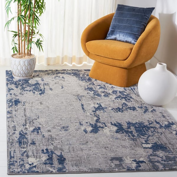 Meadow 7 ft. x 9 ft. Gray/Blue Abstract Area Rug