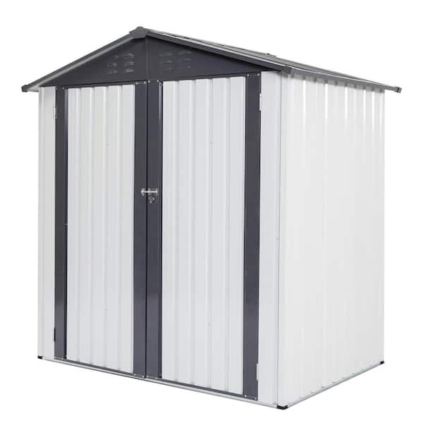 4 ft. x 6 ft. Garden Metal Storage Shed Outdoor Storing Tools Rainproof Hinge Door Version (24 sq. ft.)