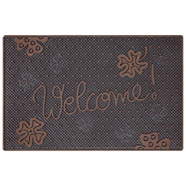 Ottomanson Waterproof, Low Profile, Non-Slip Leaves Indoor/Outdoor Rubber  Doormat, 18 x 28(1 ft. 6 in. x 2 ft. 4 in.), Copper PD2018-18X28 - The  Home Depot