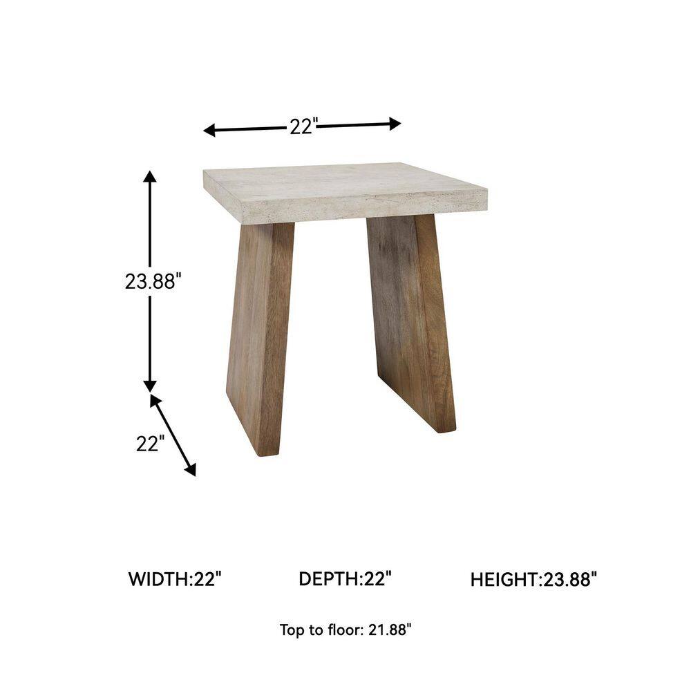 Brendalhouse 22 in. Light Brown Square MDF End Table - thumbnail 7