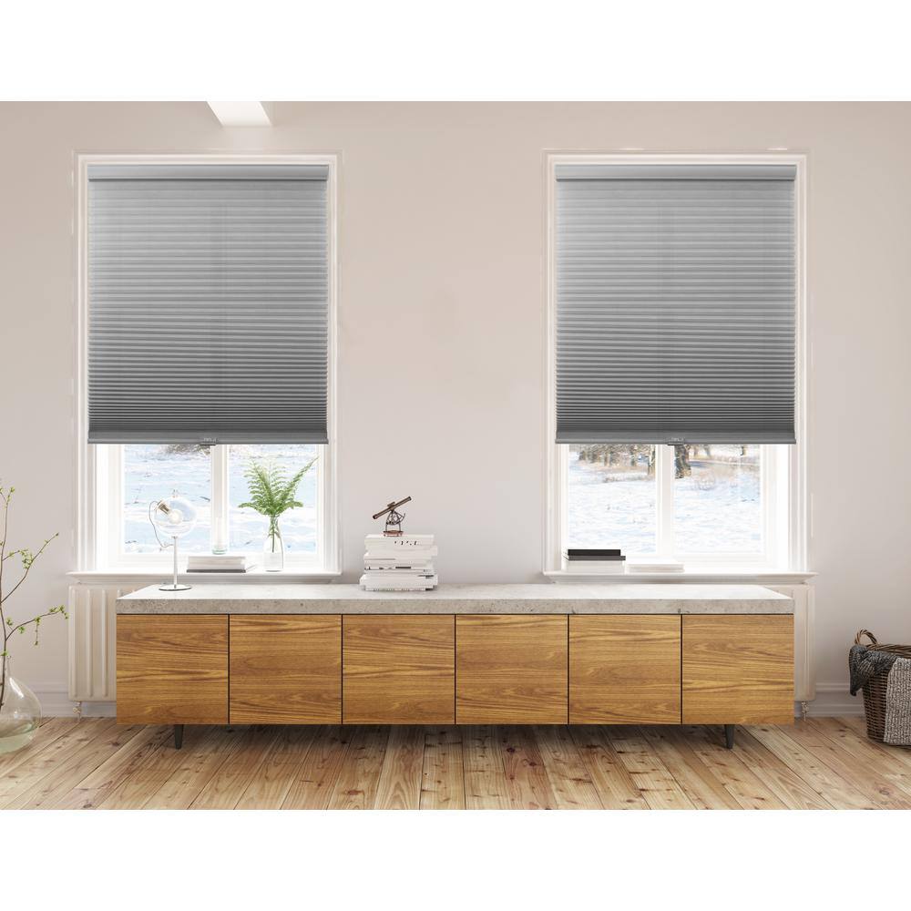 Gray Cordless Cellular Light Filtering Fabric Indoor Shades, 39" x 72"