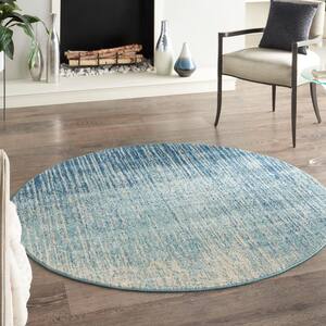 Nourison Passion Contemporary Abstract Yellow Multi 5' Round Area Rug 5'3 x Round