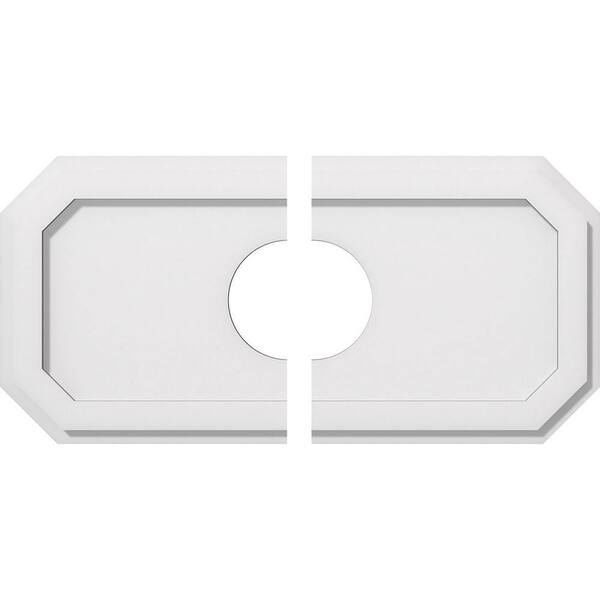 Ekena Millwork 24 in. x 12 in. x 1 in. Emerald Architectural Grade PVC Contemporary Ceiling Medallion (2-Piece)