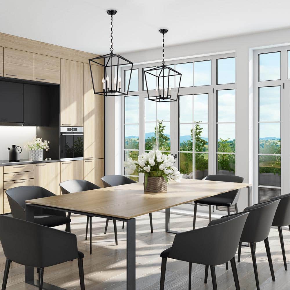 Renzo 63.5'' Matte Black Modern Farmhouse LED Pendant Light