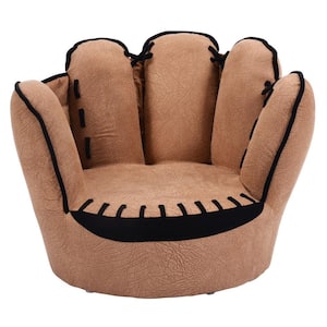 Kids Brown Sofa 5-Finger Armrest Chair Couch Children Living Room Toddler Gift