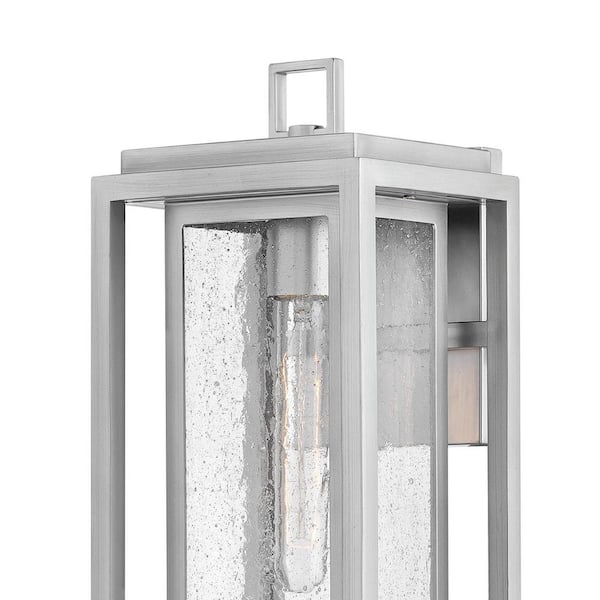 HINKLEY - Republic 1-Light LED Satin Nickel Hardwired Outdoor Wall Lantern Sconce