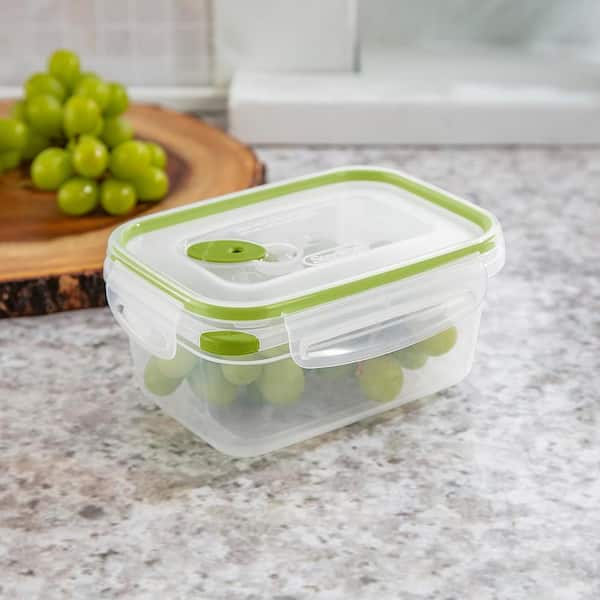 Rectangular Stainless Steel Containers | Microwave-Safe Green / 51 Ounces