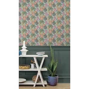 Cozumel Mist Tropical Palm Vinyl Peel and Stick Wallpaper Roll (Covers 30.75 sq. ft.)