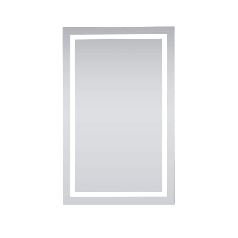 Timeless Home 32 in. W x 48 in. H Rectangle Frameless Silver LED Mirror