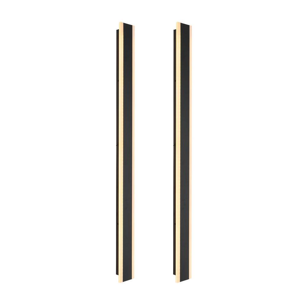 Modern Outdoor/Indoor 1-Light Black Integrated LED Wall Sconce with Acrylic Shade for Hallway Porch, Warm Light (2Pcs) price history on PriceWatchPro
