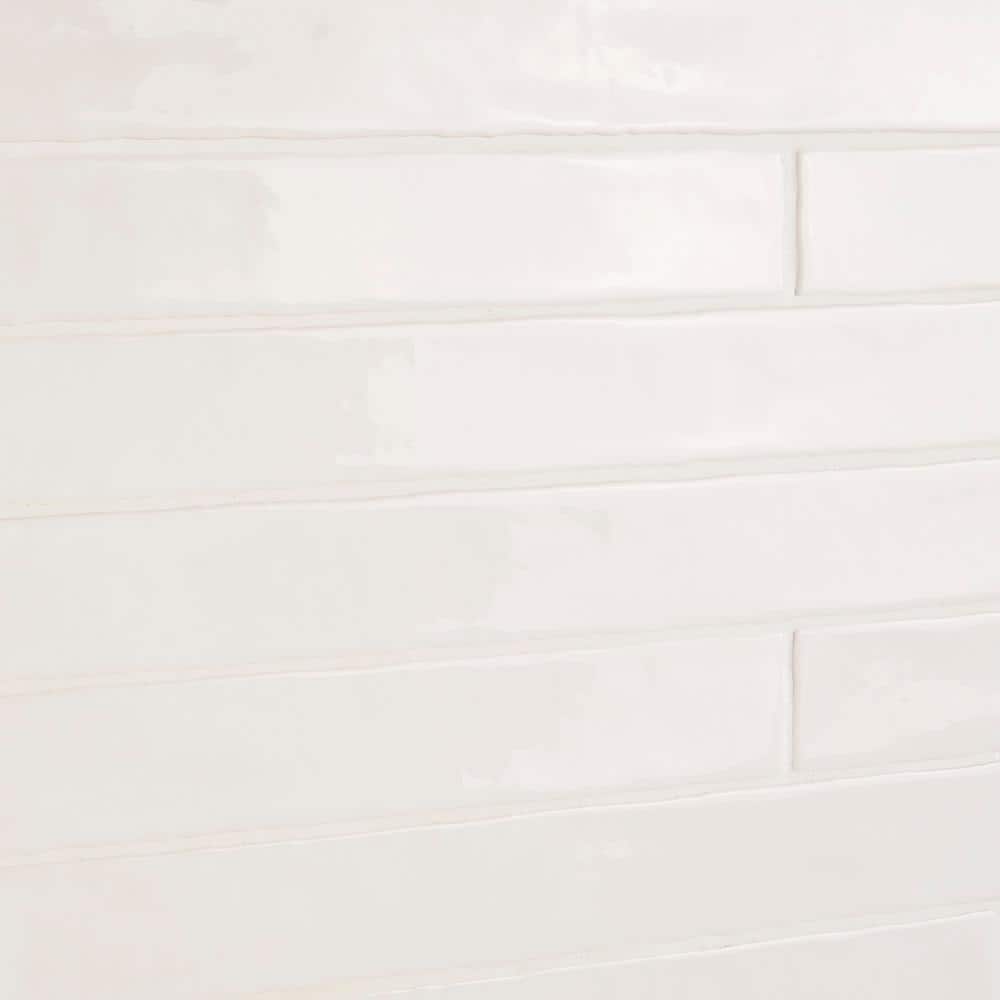 Nantucket 2" x 20" White Polished Ceramic Subway Wall Tile