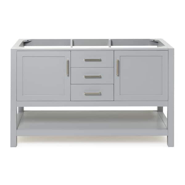 ARIEL Bayhill 54 in. W x 21.5 in. D x 34.5 in. H Freestanding Bath Vanity Cabinet Only in Grey