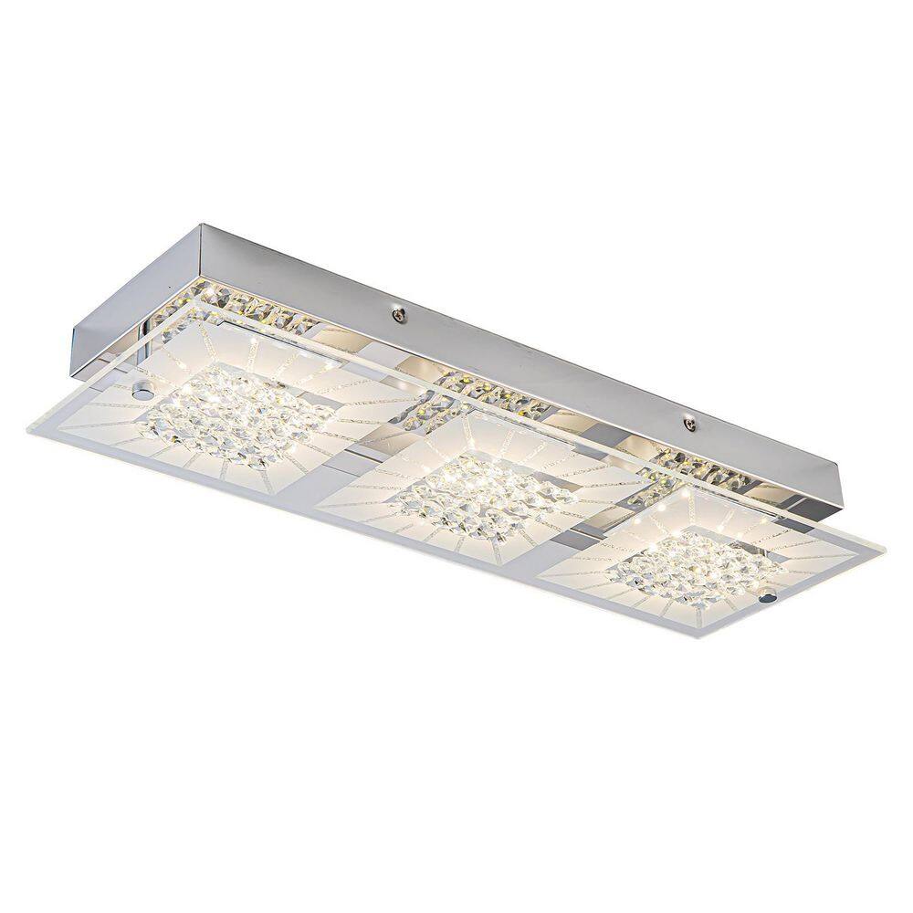 14 in Square Simple Dimmable Flush Mount with Clear Crystal Shade for Living Room LED Flush Mount price history on PriceWatchPro