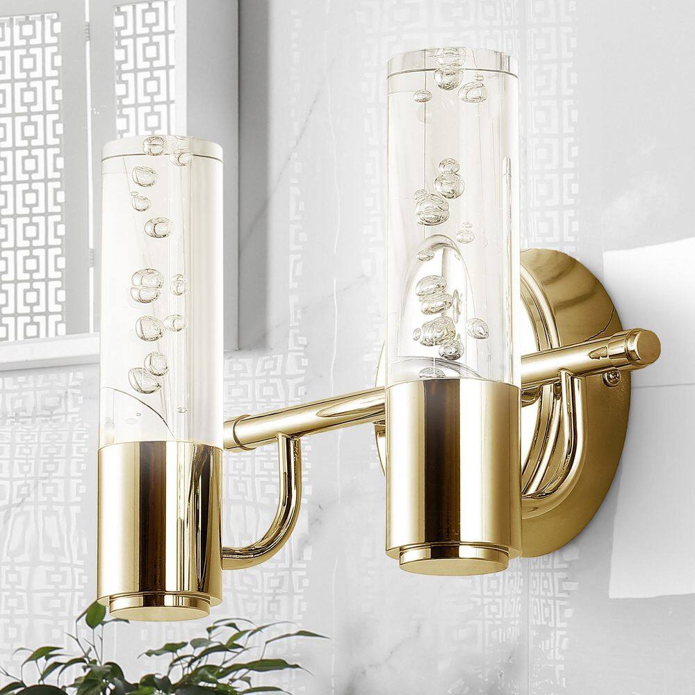 Bolha 10.75" Brass Gold Minimalist LED Vanity Light