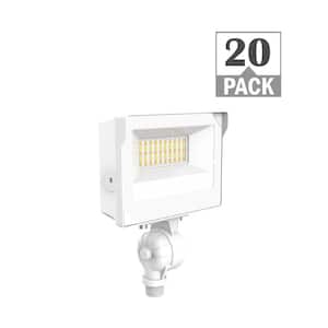 50-Watt Equivalent 2000 Lumens White Integrated LED Flood Light Adjustable CCT and Photocell (20-Pack)