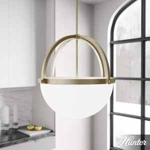 Wedgefield 4-Light Alturas Gold Island Pendant Light with Frosted Glass Shade