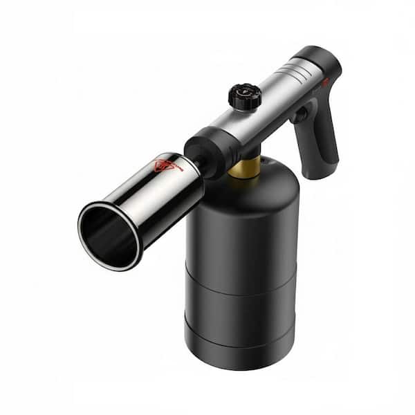 Kitchen Torch Head, Propane Torch Gun with 1-Touch Max Fire, Safety Lock, Safety Guard for Grill BBQ Campfire, No Tank