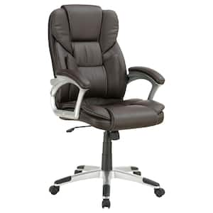 Adjustable Height Office Chair Dark Brown and Silver