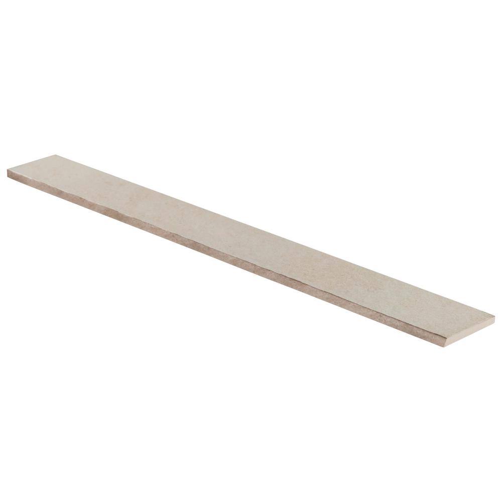 Crema Beige Matte Porcelain 3x24 Bullnose Tile Trim