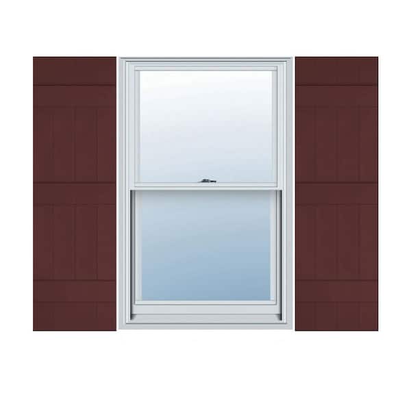 14 in. W x 66 in. H TailorMade Four Board Joined (3 Batten), Board-n-Batten Shutters - Bordeaux