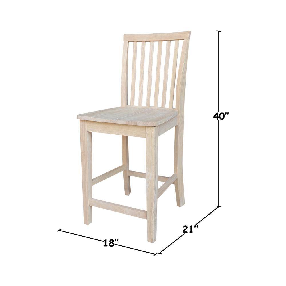 Adjustable Natural Parawood Mission 24" Counter Stool