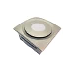 Slim Fit 120 CFM Bathroom Exhaust Fan with10-Watt 4000K LED Light and Humidity Sensor Ceiling or Wall Mount Satin Nickel
