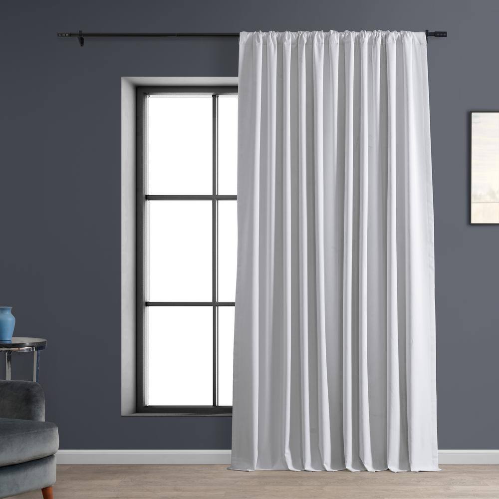 White Performance Linen Extrawide 100 in. W x 84 in. L Rod Pocket Hotel Blackout Curtain (Single Panel) price history on PriceWatchPro