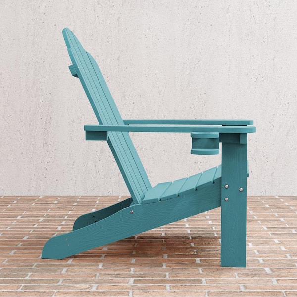 Phillida Lake Blue Recycled HIPS Plastic Weather Resistant Recline Outdoor Adirondack Chair Patio Fire Pit Chair(6pack)