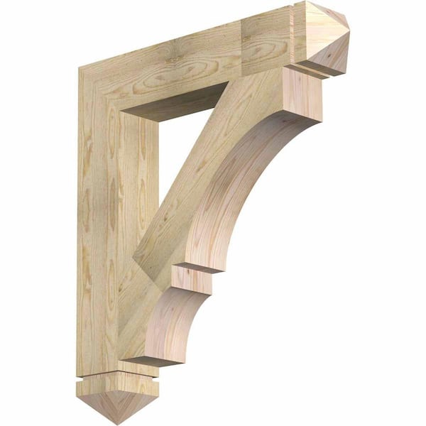 Ekena Millwork 6 in. x 38 in. x 34 in. Douglas Fir Balboa Arts and Crafts Rough Sawn Bracket