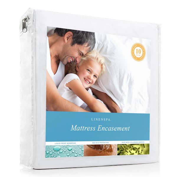Linenspa Zippered Encasement Waterproof, Dust Mite Proof, Bed Bug Proof Breathable Mattress Protector - Full XL