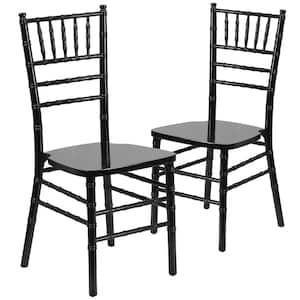 Black Wood Chiavari Chairs (Set of 2)