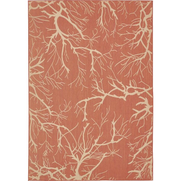 Outdoor Branch Terracotta 7' 0 x 10' 0 Area Rug