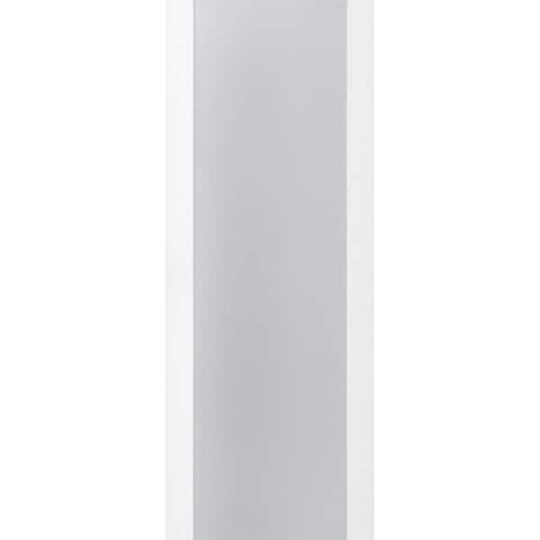 Belldinni Paola 202 18 in. x 96 in. No Bore Full Lite Frosted Glass Bianco Noble Wood Composite Core Interior Door Slab