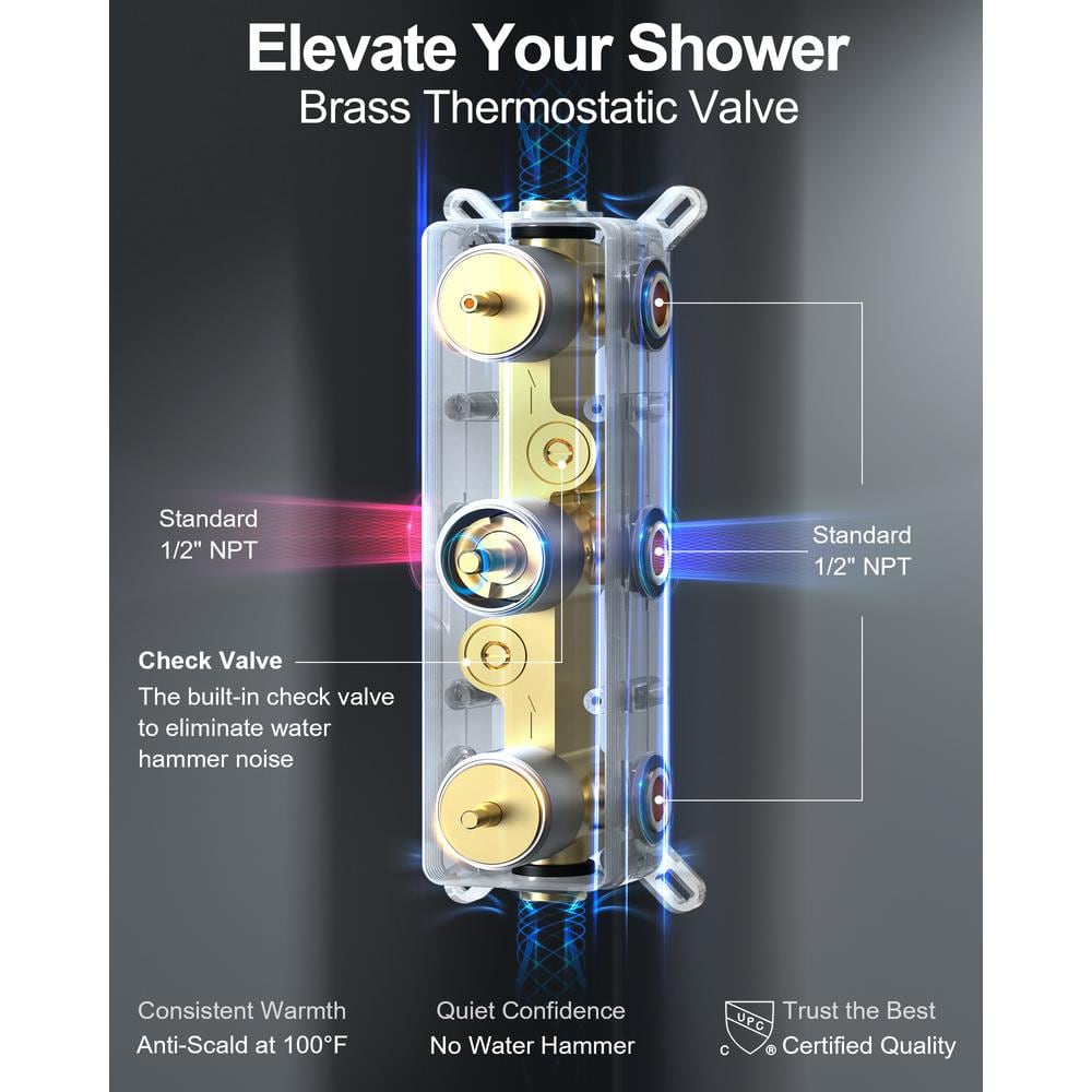 Nickel Dual Rainfall Shower System with Handheld Spray