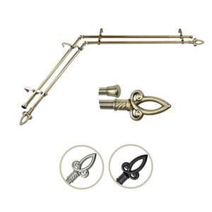 Brass Curtain Brackets/Holders Door and Window for Single Rod 1 Inch 2 Pcs US