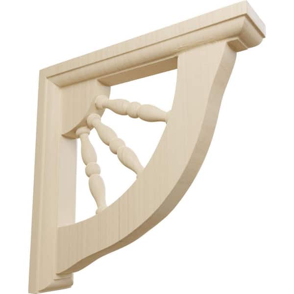 Ekena Millwork 1-1/2 in. x 7 in. x 7 in. Rubberwood Andrea Wagon Wheel Bracket