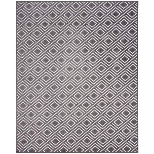 Nourison Casual Grey 8 ft. x 10 ft. Checker Contemporary Area Rug
