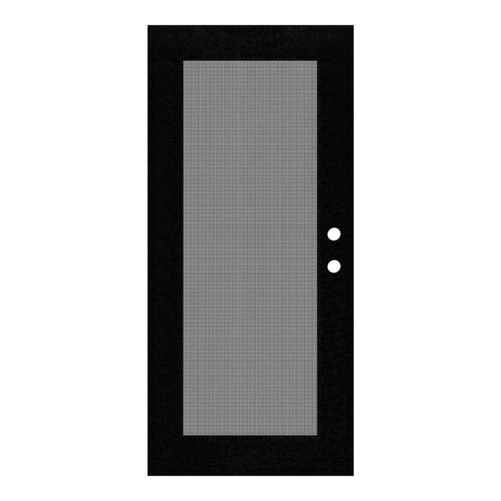 Full View 30 in. x 80 in. Right-Hand/Outswing Black Aluminum Security Door with Meshtec Screen -  Unique Home Designs, 3S0000CL2BC00A