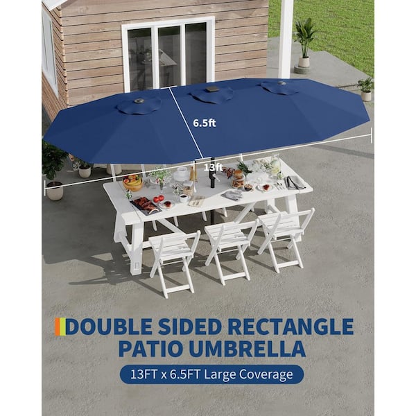 BestChoice 13ft Double-Sided Outdoor Patio Umbrella – Large Market Shade With Crank (Multiple Colors)