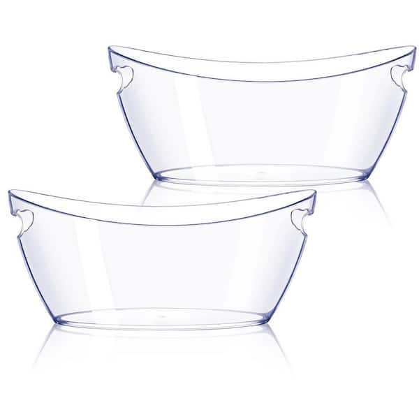 16.7 in. 5.8 qt. Clear Ice Bucket 2 PCS, Mimosa Bar Supplies Beverage Tub for Champagne, Beer and Sparkling Wine