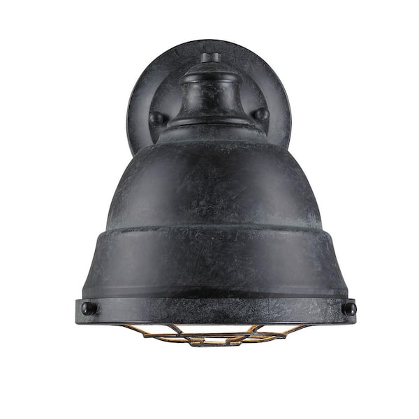 Golden Lighting Bartlett 1-Light Black Patina Wall Sconce