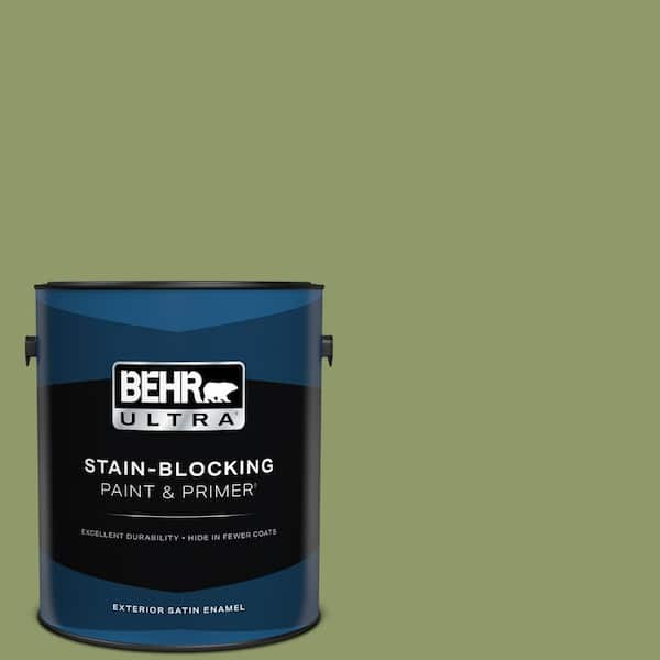 BEHR ULTRA 1 gal. Home Decorators Collection #HDC-SP14-2 Exotic Palm Satin Enamel Exterior Paint & Primer