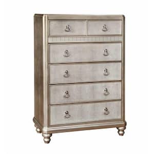 Gold 6 Drawer 39 in. Wide Chest of Drawers